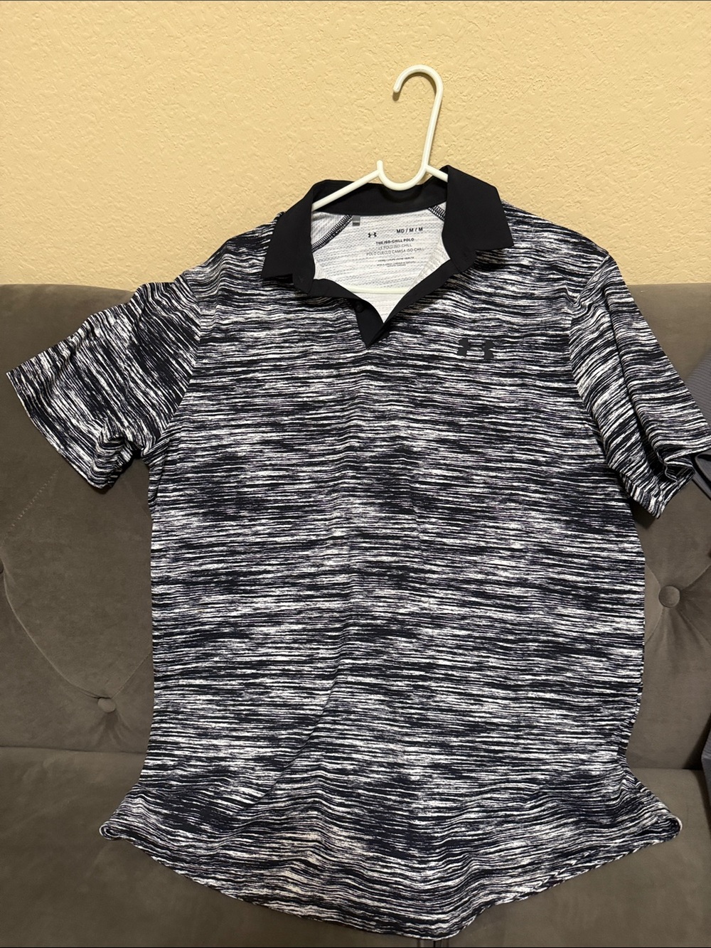 Under Armour Men’s Black & White Space-Dye Polo